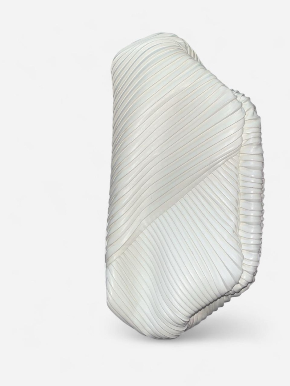 Elegant White Pleated Clutch Wristlet